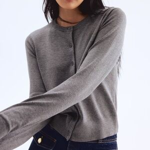 H&M charcoal grey classic crewneck cardigan - Medium NWOT